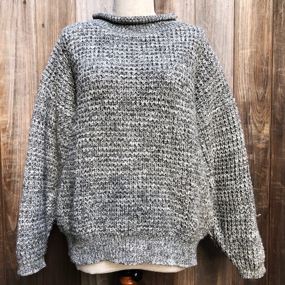 Vintage oversized Gray Acrylic Sweater